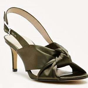 Sole Society Genneene Knotted Satin Slingback Heels - 9.5